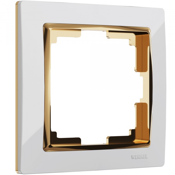 Рамка на 1 пост Werkel WL03-Frame-01-white-GD Snabb (белый/золото) - купить в Санкт-Петербурге