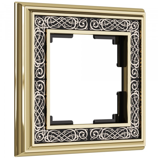 Рамка на 1 пост WL77-Frame-01 Palacio Gracia (золото/черный) - купить в Санкт-Петербурге
